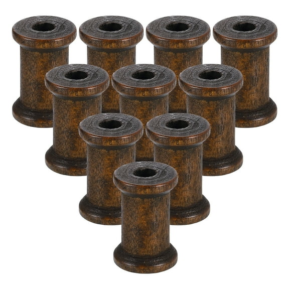 Uxcell 50 Pack Wooden Empty Spool, 0.6" x 0.9" Unfinished Wooden Spools Wire Weaving Bobbins Empty Thread Spools for Crafts DIY Art Embroidery Sewing Thread Twine, Brown