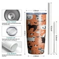 thumbnail image 6 of Hallween Spooky Black Cats Pumpkin Tumbler with Straw, Spooky Black Cats Pumpkin Stainless Steel Double Walled Vacuum Insulated Cup, Spooky Holiday Gifts for Women Men, 6 of 7