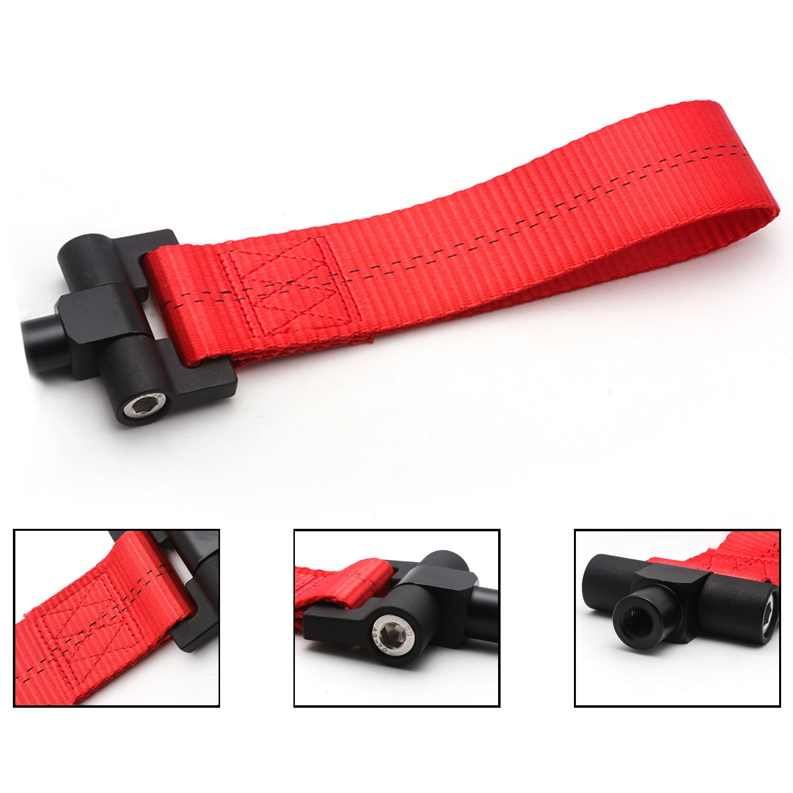 Blue JDM Style Front Tow Strap & Hook Kit For Honda Fit 3rd Gen 2015-2018 (Xotic Tech)