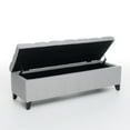 thumbnail image 5 of GDF Studio Charleston Contemporary Button Tufted Storage Ottoman Bench, Light Gray Fabric, 5 of 6