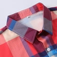 thumbnail image 7 of Hinvhai Men's Casual Striped Shirts Button Down Short Sleeve Blouse Summer Hawaiian Shirt Red L(L), 7 of 7