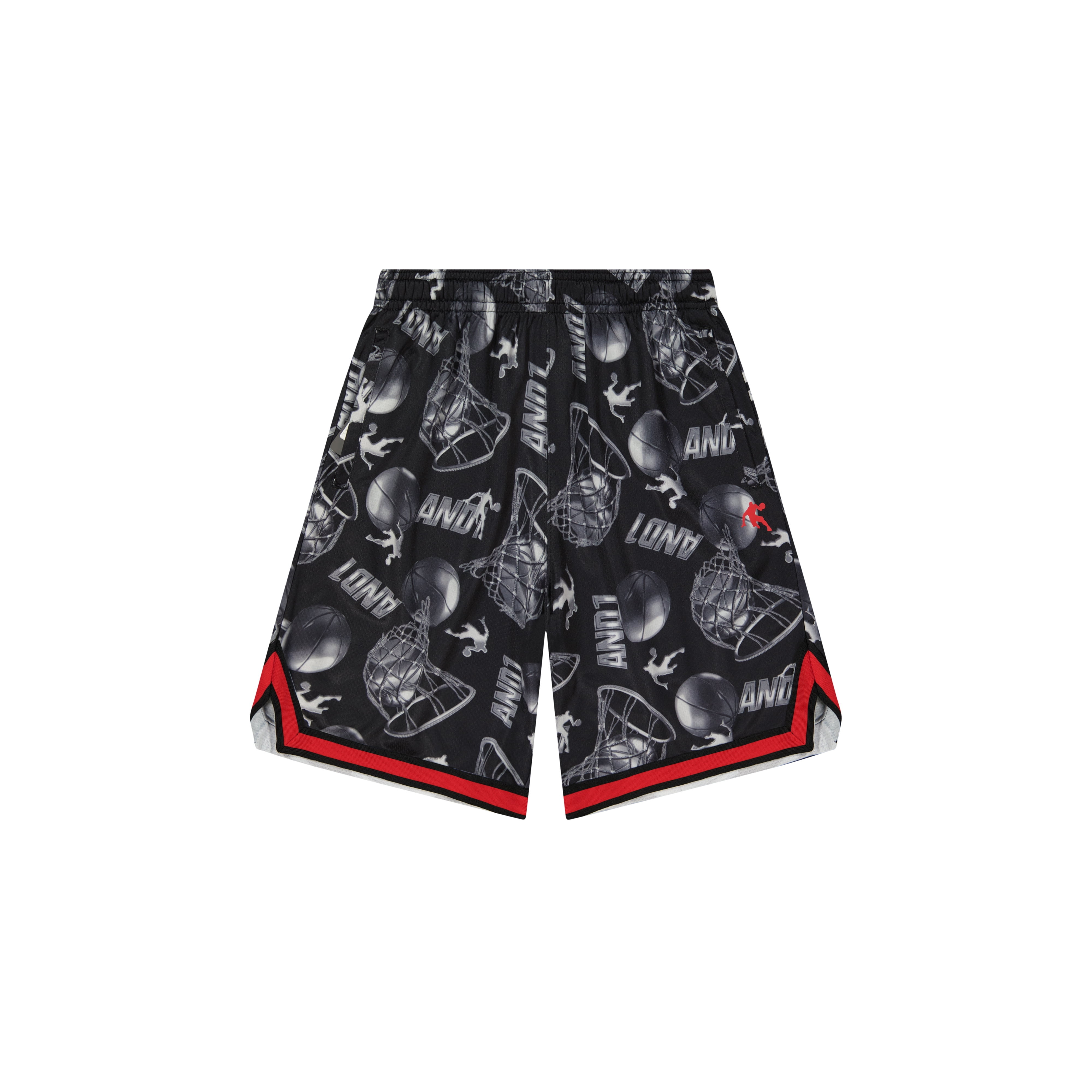 AND1 Boy's Athletic Platinum Short, 7" Inseam, Sizes 4-18