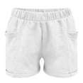 thumbnail image 4 of Girl Shorts Loose Fit White Shorts Elastic Biker Shorts 12-13 Years, 4 of 4