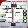 thumbnail image 3 of Nilight 16AWG LED Light Bar Wiring Harness Kit 12V On/Off 3 Gang Laser Etched LED Pod Lights Rocker Switch Panel Power Relay Fuse 5Pin Toggle Switch for Cars Boat ATV Trucks-6 Leads, 3 of 8