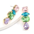thumbnail image 4 of 1 Pair Shining Piercing Beautiful Stud Earrings Water Drop Shape Rhinestone Women Earrings Wedding Jewelry, 4 of 7