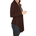 thumbnail image 2 of Women's Casual Draped Open Front Long Sleeve Solid Cardigan, 2 of 5