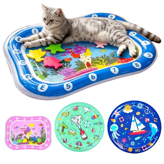 Summer Ice Cooling Sleeping Pad for Pet Gel Pad Quick Cool Waterproof Pet Cooling Mat for Dogs Cats,Cat and Dog,Blue - 24x18 in