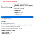 thumbnail image 2 of Front Right Stabilizer Bar Link - Compatible with 2014 - 2017 Chevy SS 2015 2016, 2 of 2