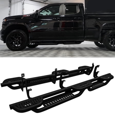 Vijay Running Boards Compatible with 2019-2020-2021-2022-2023-2024-2025-2026 Chevrolet Silverado 2500HD/3500HD Extended Cab A Pair Bolt-on Side Steps Rails Steel Nerf Bars