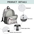 thumbnail image 4 of Princess and Cat White Pattern Backpack for School, Cute School Bag with Adjustable Shoulder Straps and Padded Back, 13.8"x11.4"x6", 4 of 5