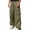 Army Green, variant on Men's Multi-Pocket Oversized Cargo Pants, Elastic Waist Drawstring, Wide Leg Streetwear Outdoor Trousers Beige XXL