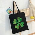 thumbnail image 6 of Leisuo Four Leaf Clover Initial Tote Bags for Women Canvas - Large Capacity Shoulder Bag 14.1x15.7in, 6 of 6