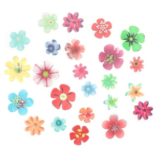 Edible Flowers Cake Decorations Set of 54 Wafer Flowers Cupcake Toppers Wedding Cake Party Food Decoration Mixed Size & Colour