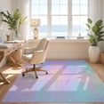 thumbnail image 3 of Design&I 8'x10' Washable Area Rug Purple Mermaid Aesthetic Motif Pastel Bubble Kawaii Scale for King Size Bedroom, Under Bed, Sleek Flatweave Pet Friendly, 3 of 7