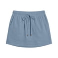 thumbnail image 4 of Women's Cotton Tennis Skort Drawstring Tie Built-in Shorts Casual Skirt Gauze Athletic Golf Mini Skirts with Pockets, 4 of 6