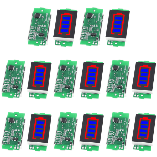 Módulo Indicador Capacidad Batería Litio 1/2/3/4/6/7/8S Pantalla LED () Azul