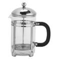 thumbnail image 1 of Cafetera de cristal de acero inoxidable con prensa de café de 800ml, cafetera con techo de bolas de acero unido, 1 of 5
