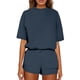 thumbnail image 1 of Conjunto informal holgado de color liso para mujer: diseño sencillo, ajuste cómodo, versátil para el uso diario, combinable con sandalias o zapatillas deportivas, varias tallas, 1 of 5