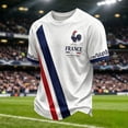 thumbnail image 2 of 2026 Soccer Game France Soccer for Men Short Sleeve Training Shirt, Breathable Sport Casual T Shirt with Gallic Rooster Two-Star France Flag Graphic for Soccer Fans, 2 of 3
