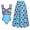 Light Blue Set, variant on Women Vintage Polka Dot One Piece Swimsuit Oversized Bow Cut Out Tummy Control Bathing Suit Retro High Waist Swimwear
