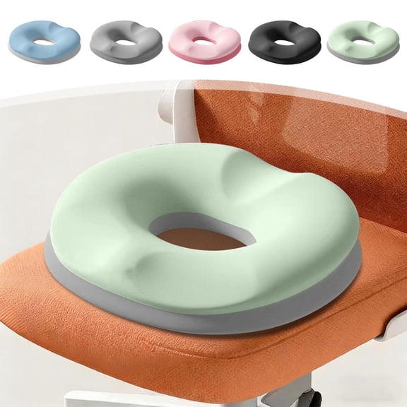 Double Layer Elastic Memory Foam Pressure Relief Seat Cushion, Tailbone Support Pad for Office Chair/Car Seat, Fabric Contoured Cushion for Long Sitting, Post-Surgery Pain Relief Comfort, Gray