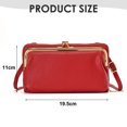 thumbnail image 4 of Vintage dinner bag senior sense temperament mobile phone bag lychee pattern crossbody bag-red, 4 of 5