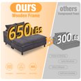 thumbnail image 5 of Homefun Corduroy Oversized Recliner Sofa Bed with Deep Seat 3 Pillows,USB,RGB LED Light Strip,Cup Holder, Side Pocket, 5 of 9