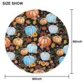 thumbnail image 6 of Fall Pumpkins Leaves and Flowers Pattern Round Tablecloth 60" X 60",Wrinkle Wipeable Table Cloth for Kitchen Dining Room Picnic Patio Party, 6 of 6