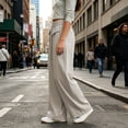 thumbnail image 6 of ZHYou No Boundarie Womens Baggy Pants Casual Stretch Waist Drawstring Quick Dry Wide Leg Lounge Trousers,Beige,Size S, 6 of 7
