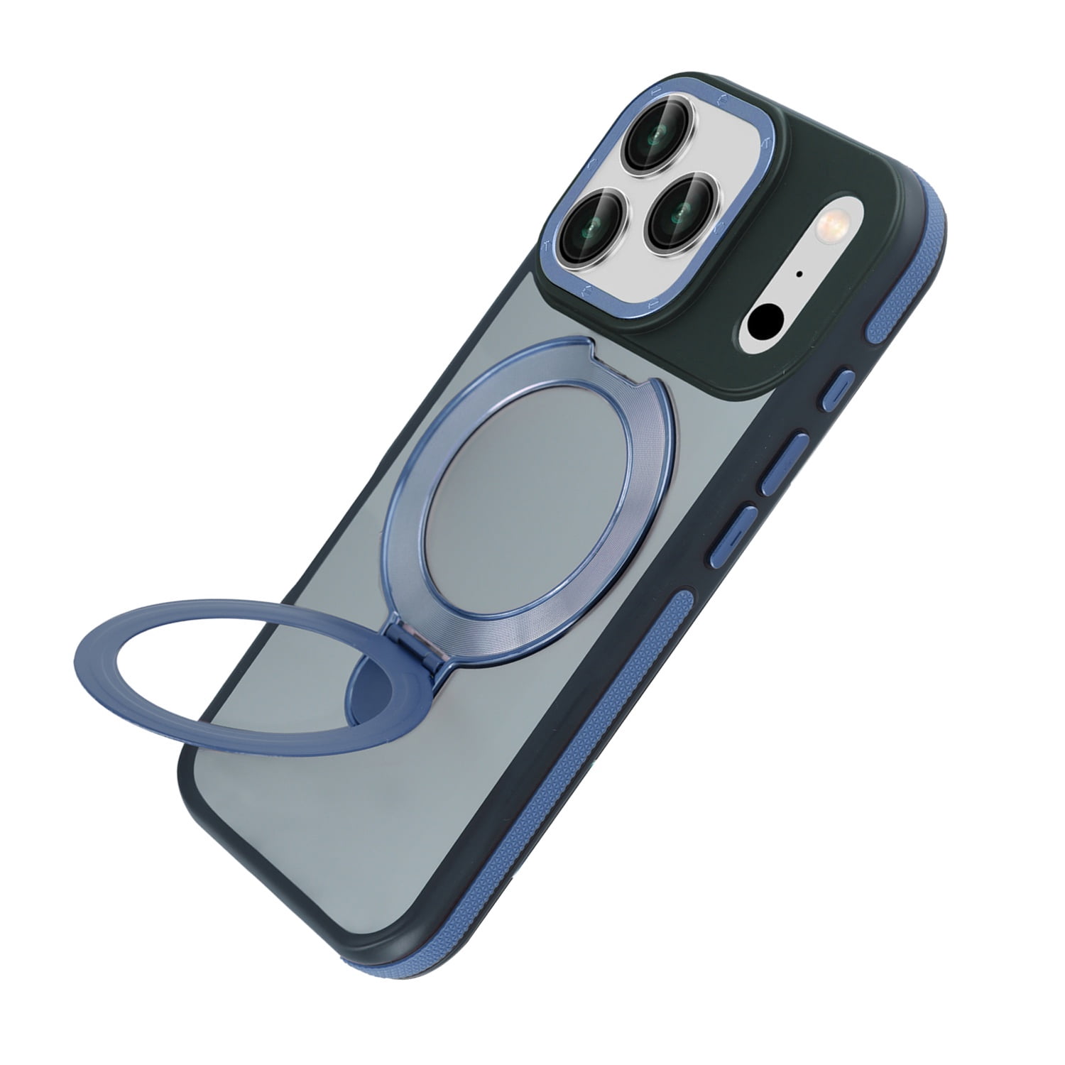 Matte Transparent Protective Cover with Wireless Charging Support for iPhone 17 Pro Max - Blue