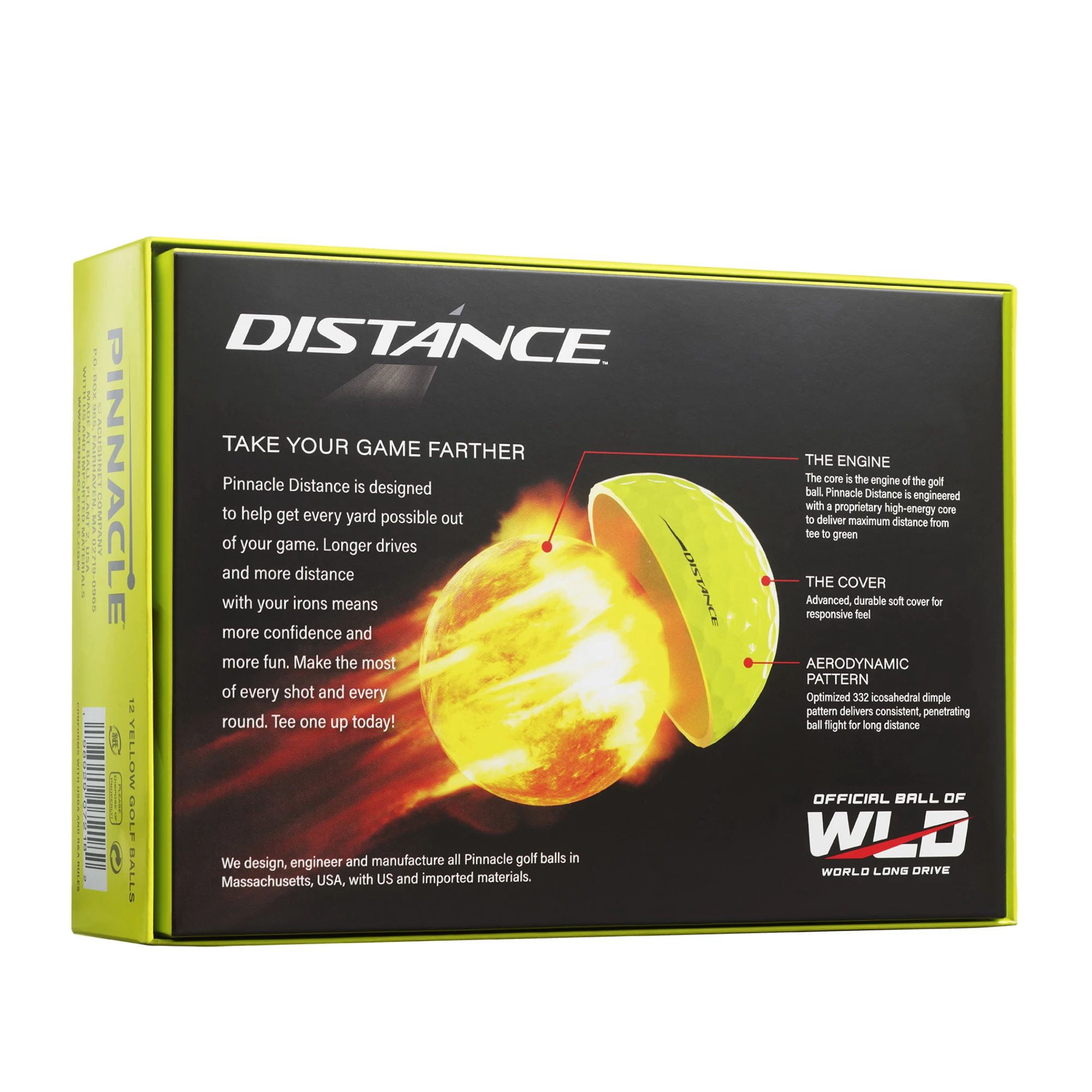 (2 pack) Pinnacle Distance Golf Balls 15pk, Yellow