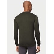 32 DEGREES Heat Mens Performance Thermal Baselayer Crewneck Long Sleeve Top, Rain Forest Heather, Large