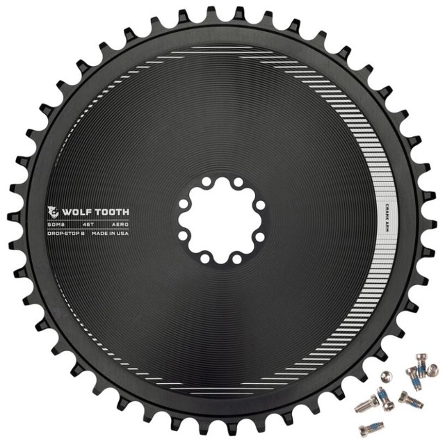 WOLF TOOTH : Plateau de Montage DIRECT pour SRAM 8-Boulons: Noir: 46T