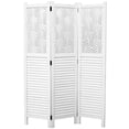 thumbnail image 3 of Legacy Decor 3 Panels Room Divider Rustic Wood w/ Decorative Cutout White, 3 of 6