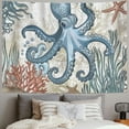 thumbnail image 2 of Orinice Octopus Starfish Seaweed Tapestry Wall Hanging Unique Style Graphic Tapestries Home Wall Decor Art for Living Room Bedroom Apartment Farmhouse Dorm 60x50inch, 2 of 6