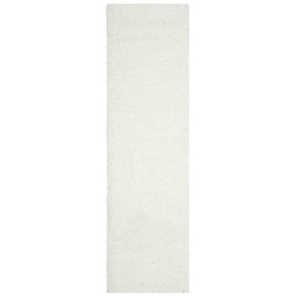 SAFAVIEH Laguna Neven Plush Solid Shag Runner Rug, White, 2'3" x 12'