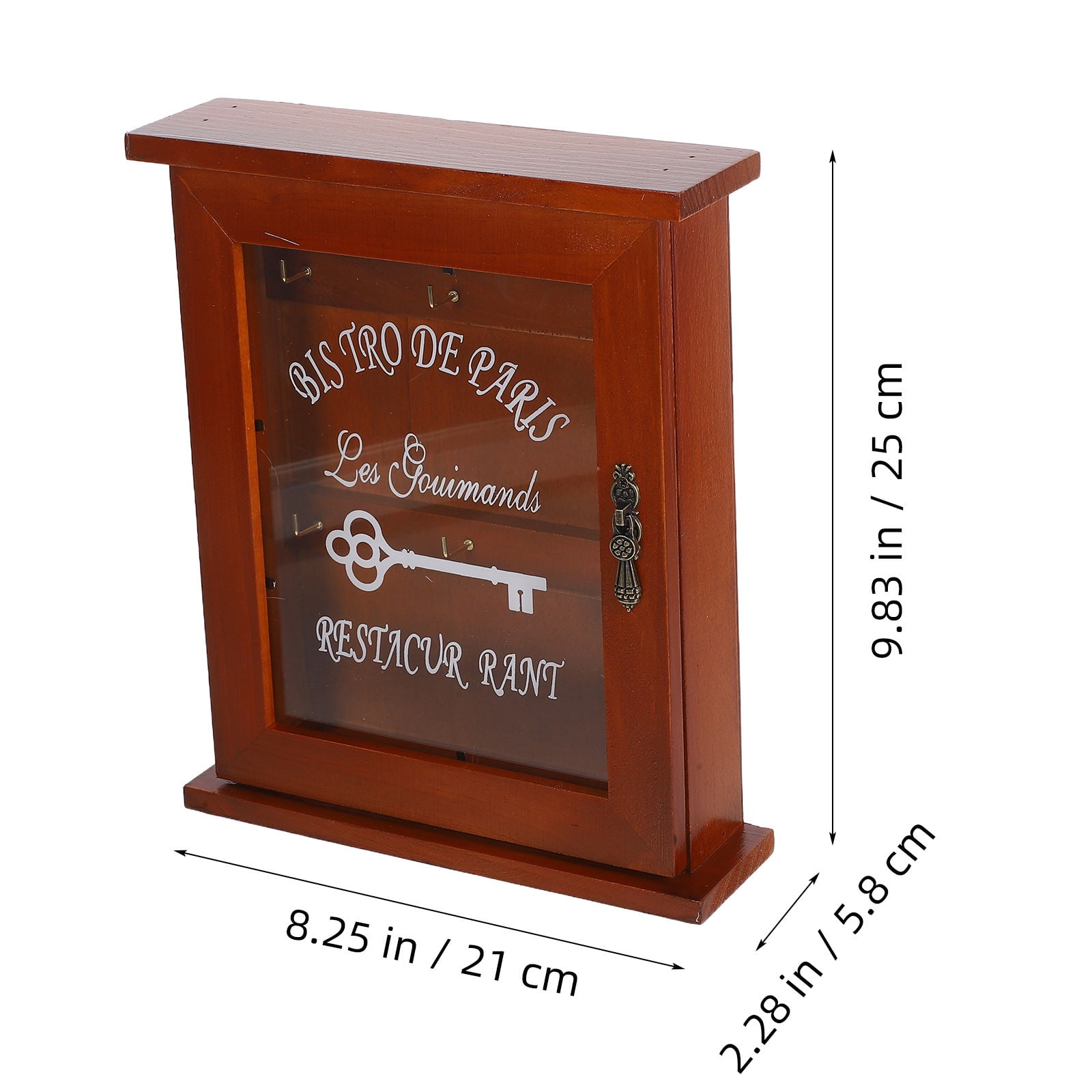 Greenadscape 1Pack Rectangular Wooden Key Box Wall Mount for Home Indoor Use 9.82x8.25x2.28in
