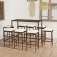 thumbnail image 1 of vidaXL 9 Piece Garden Bar Set with Cushions Poly Rattan Brown, 1 of 5