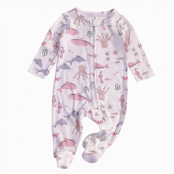 CAUYDY 0-3M 6-9M 12-18M Baby Boys Bodysuit Infant Long Sleeved Romper for Girls Preemie Fall Winter Sleepers Newborn Pajamas Sizes 6-9 Months,Light Gray