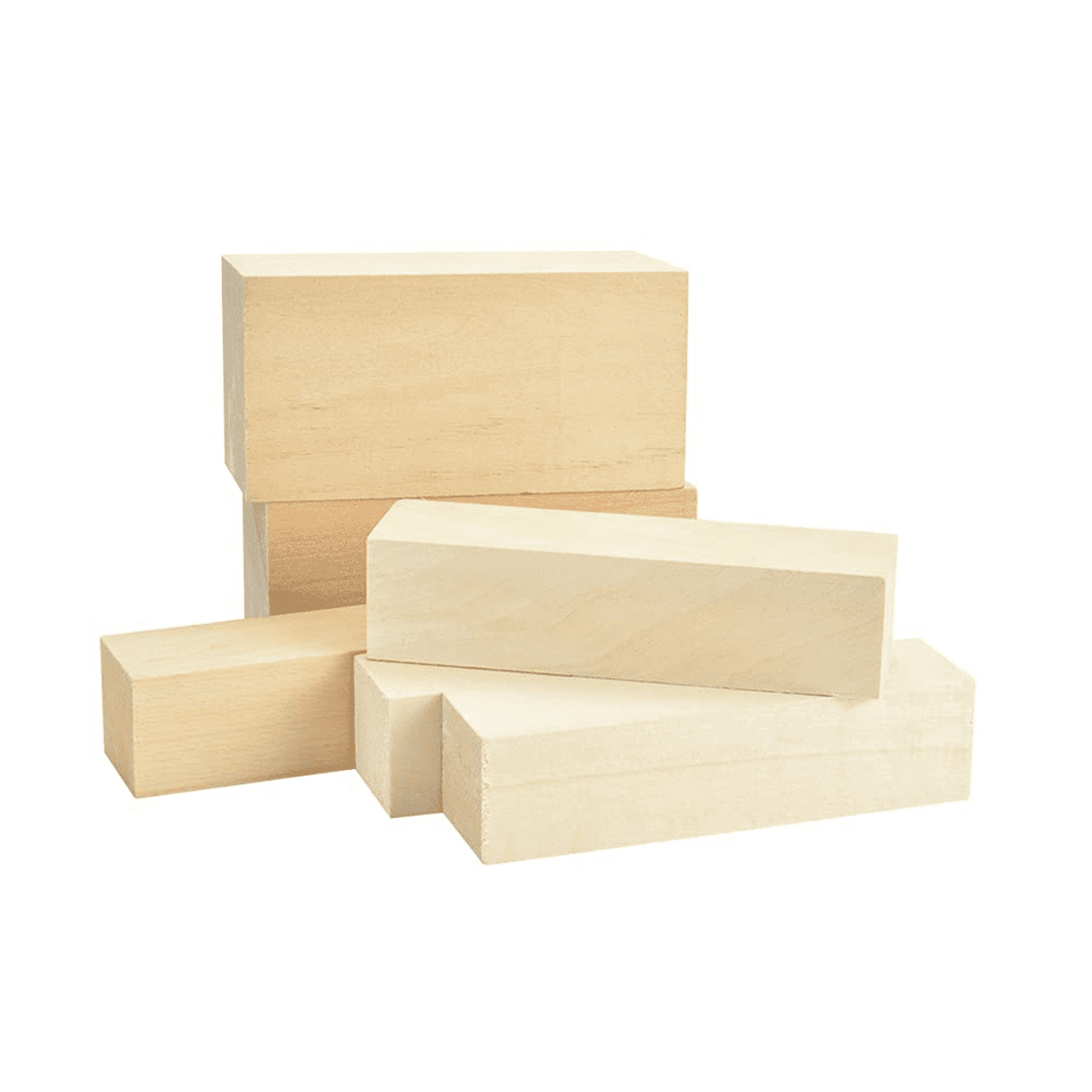 20 Blocs De Tilleul Pour Sculpture - Kit 3 Tailles (10x2.5x2.5cm, 5x5x5cm, 15x2.5x2.5cm) - Bois Naturel Pour Débutants Et Artisans