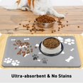 thumbnail image 2 of Absorbent Dog Food Mat Non-slip: Waterproof Cat Food Mat with Rubber Back – Non-stains Dog Bowl Mat – 16x24 Inch Pet Feeding Mat - Pet Supplies for Puppy Dog Cat - Easy Clean Quick Dry, 2 of 6