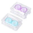 thumbnail image 1 of Estuche para lentes de contacto (2 unidades), práctico estuche para guardar lentes de contacto, estuche de limpieza (azul, morado), 1 of 7