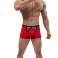 thumbnail image 2 of Yaoyar Men Casual Fashion Solid Briefs Boxer Breathable Mesh Ice Silk Front Opening Red M, 2 of 9