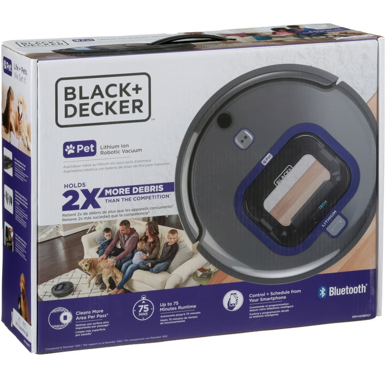 BLACK+DECKER PET Lithium Robotic Vacuum with SMARTECH, HRV420BP07 