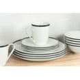 thumbnail image 4 of 10 Strawberry Street Simply Coupe 16-Piece Ceramic Dinnerware Set, Black, 4 of 9