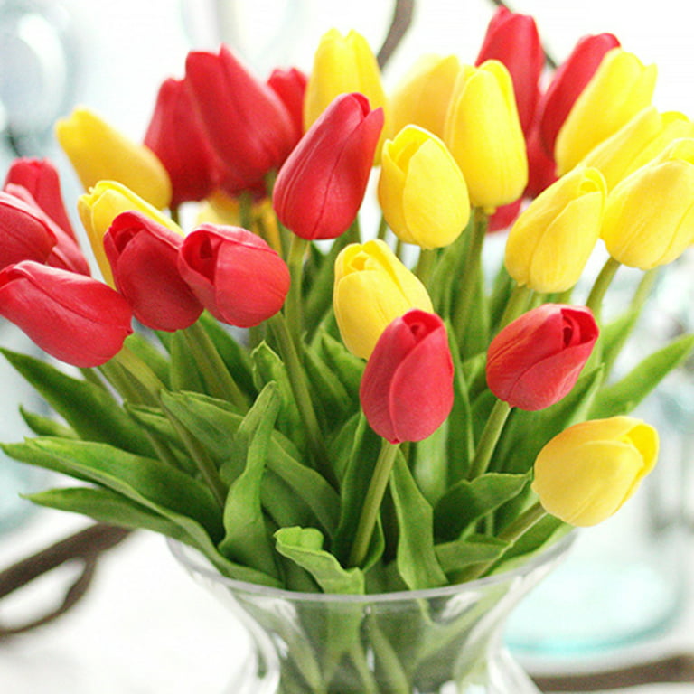 Mini Tulips Artificial Flowers Real Touch Tulipanes Artificiales Fake  flower Bouquet Tulip for Home Wedding Decor 