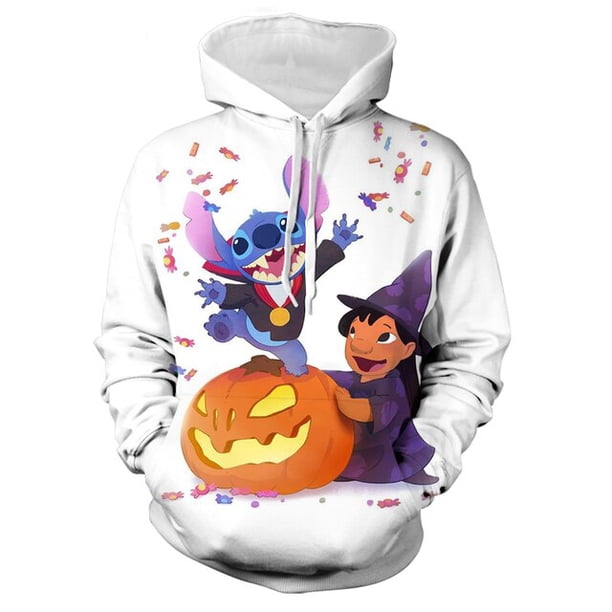 Sudadera con capucha de Halloween para hombre, Sudadera con capucha de Disney, Stitch, Mickey, Cosplay, Sudadera con capucha de manga larga, Sudadera con capucha cálida, suéter informal de talla grand