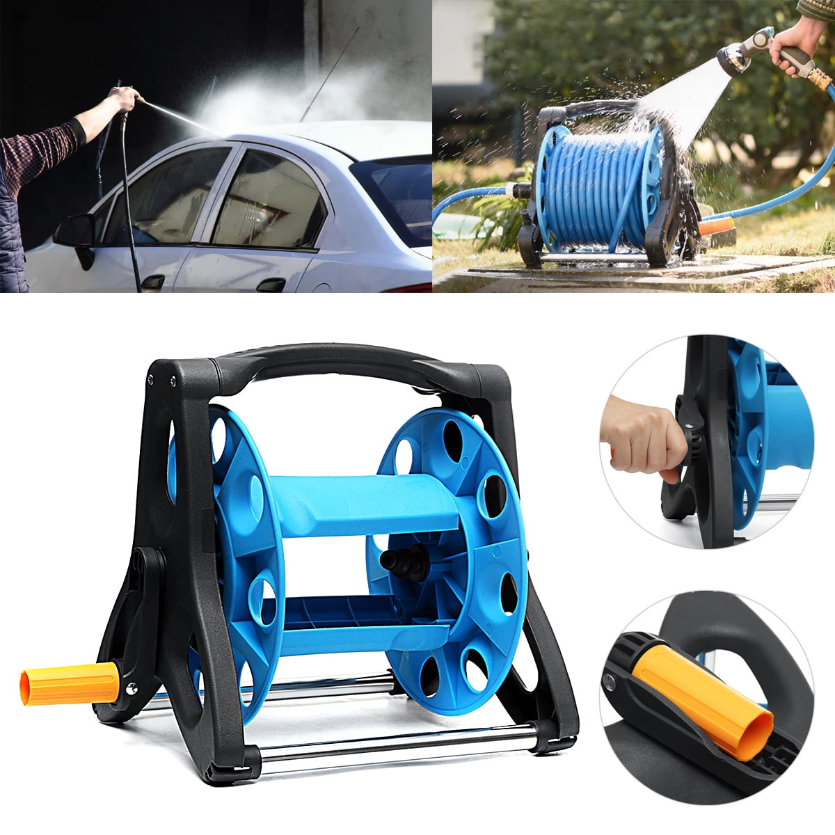 25M Portable Garden Watering Hose Pipe Reel Durable Lawn Waterpipe Cart