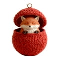 thumbnail image 2 of Christmas Knit-Ball Animals Series Acrylic Ornaments Cute Woodlands Friend With Fair-Isle Patterns, 2 of 6