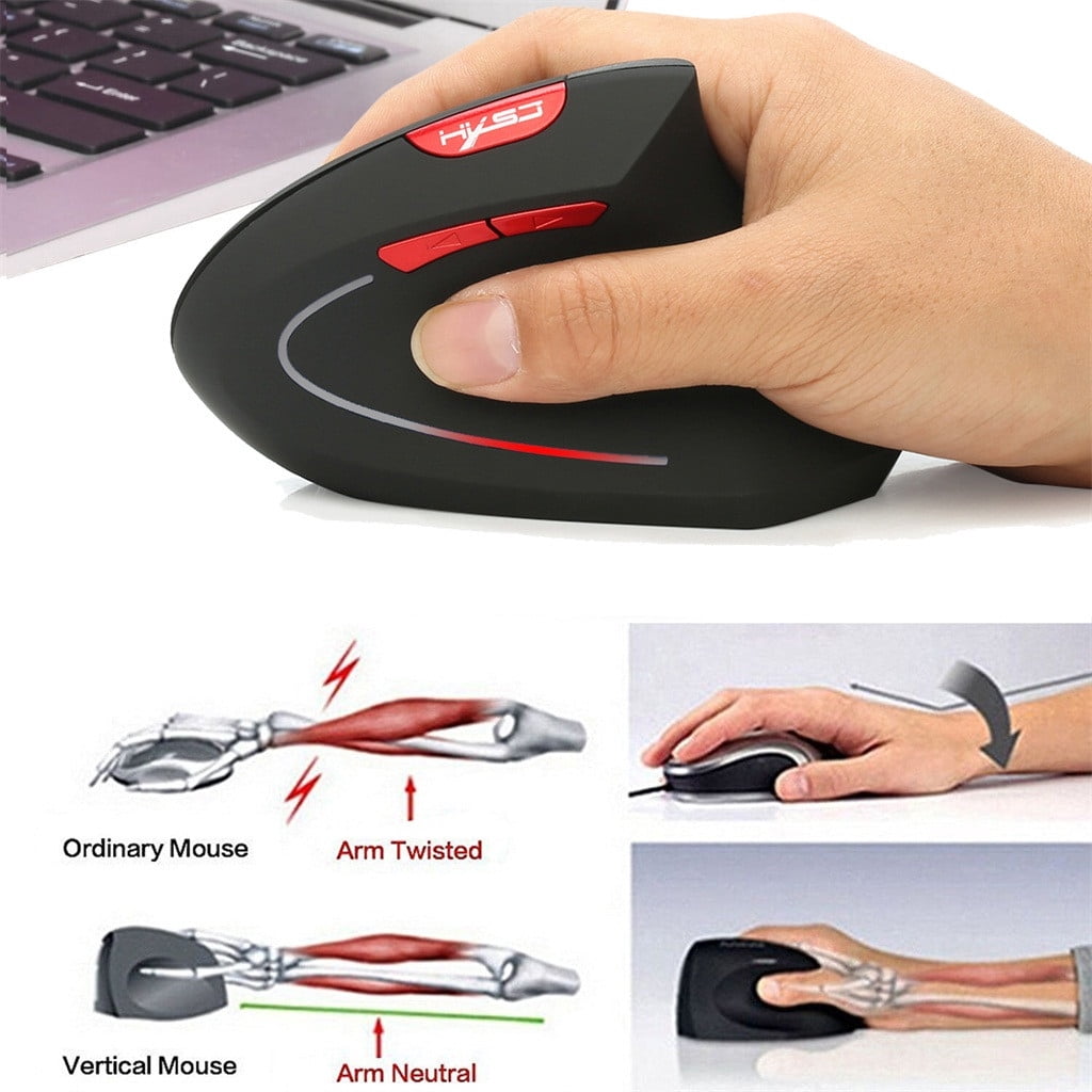 Ergonomic Vertical Wireless Mouse Bluetooth 5.0 and 2.4g Usb Receiver Adjustable Dpi Settings for Pc Laptop Desktop Mac Windows Computer Office Home Work Travel Portable Use